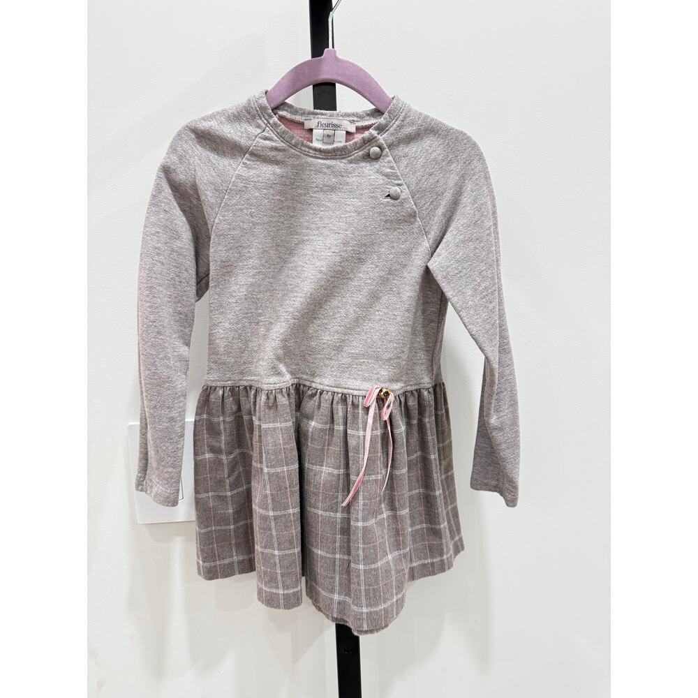 Fleurisse	Grey Dress with Pink Details	4Y